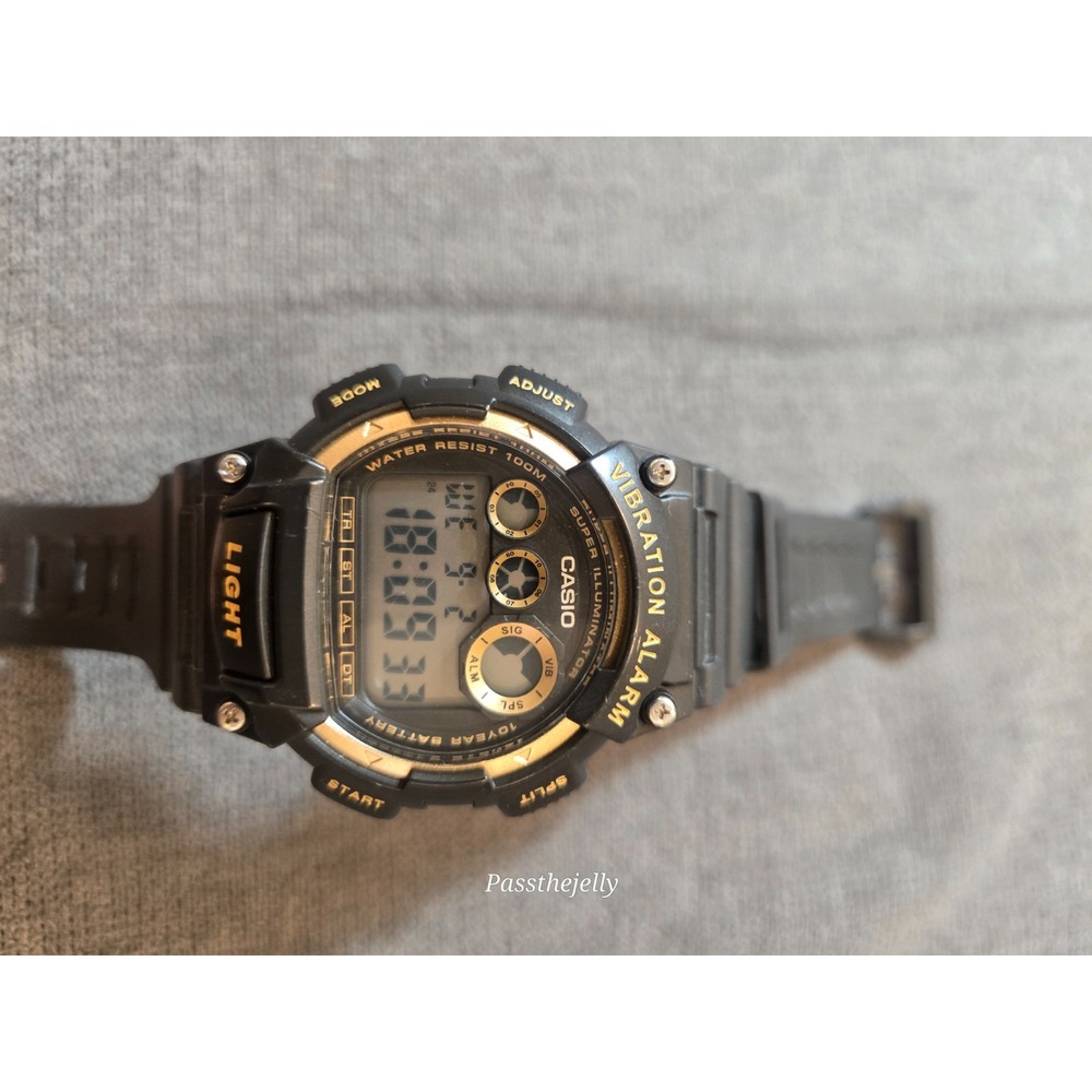 Casio W-735H-1A2 Digital Men's Black Resin Alarm Stopwatch Backlight Watch